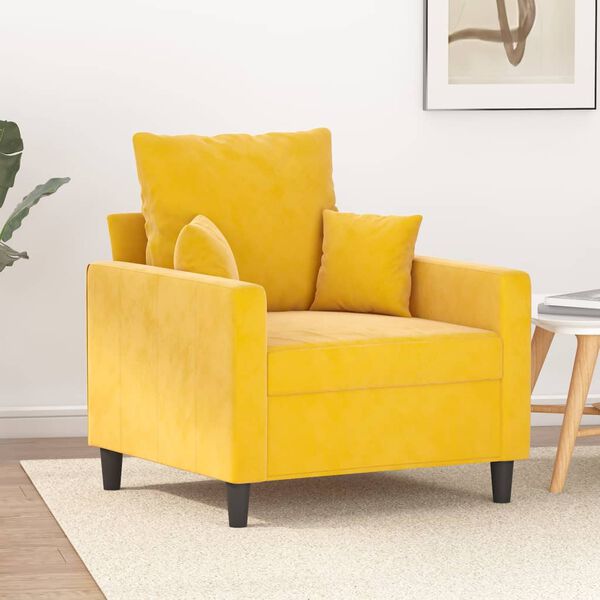 vidaXL Fauteuil Jaune 60 cm Velours