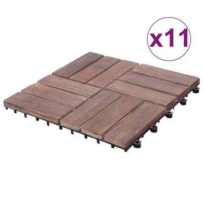 vidaXL Carreaux de terrasse 11 pcs 30x30 cm bois récupération massif