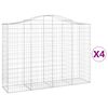 vidaXL Paniers &agrave; gabions arqu&eacute;s 4 pcs 200x50x140/160 cm Fer galvanis&eacute;