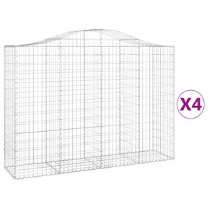 vidaXL Paniers &agrave; gabions arqu&eacute;s 4 pcs 200x50x140/160 cm Fer galvanis&eacute;