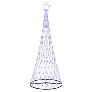 vidaXL Arbre de No&euml;l LED avec 295 LED avec support Bleu 250 cm M&eacute;tal