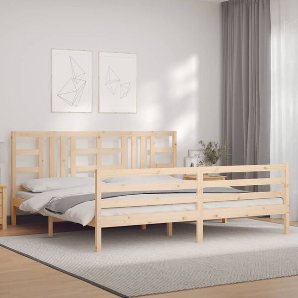 vidaXL Cadre de lit sans matelas 200x200 cm bois massif