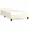 vidaXL Cadre de lit avec t&ecirc;te de lit sans matelas cr&egrave;me 90x200 cm