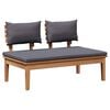 vidaXL Ensemble de canap&eacute; de jardin 3 pcs Marron et gris