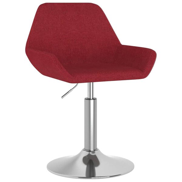 vidaXL Chaise pivotante de salle &agrave; manger Rouge bordeaux Tissu
