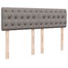 vidaXL Sommier &agrave; lattes de lit avec matelas Taupe 140x200 cm Tissu