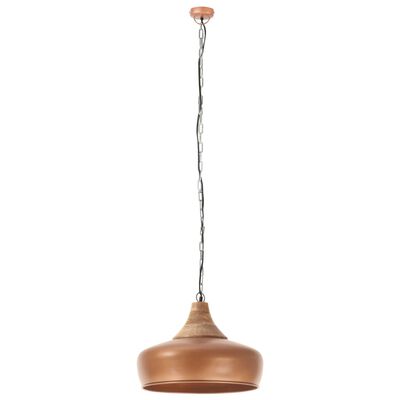 vidaXL Lampe suspendue industrielle Cuivre Fer et bois solide 35cm E27