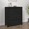 vidaXL Buffet noir 70x35x80 cm bois massif de pin
