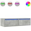 vidaXL Meuble TV avec lumi&egrave;res LED gris b&eacute;ton 100X35,5x25 cm