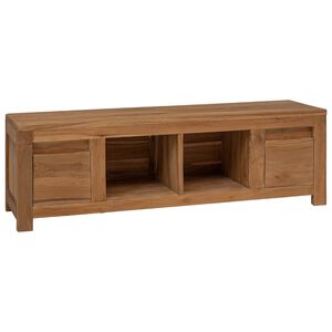 vidaXL Meuble TV 110 x 30 x 35 cm Naturel Bois de teck massif
