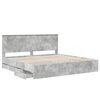 vidaXL Cadre de lit Gris b&eacute;ton 200 x 200 cm Bois Ing&eacute;nierie