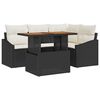 vidaXL Ensemble de canap&eacute; de jardin 5 pc Noir polyrotin
