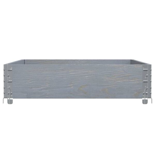 vidaXL Collier de palette gris 120x80 cm bois de pin solide