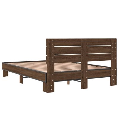 vidaXL Cadre de lit sans matelas chêne marron 135x190 cm