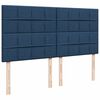 vidaXL Sommier &agrave; lattes de lit avec matelas Bleu 200x200 cm Tissu