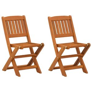 vidaXL Chaises pliantes pour enfants, lot de 2, en bois d'eucalyptus massif