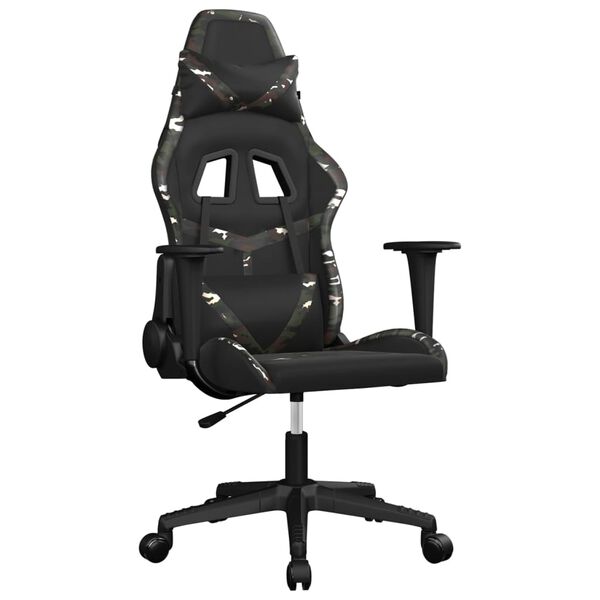 vidaXL Chaise de jeu Noir et camouflage Similicuir