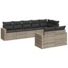 vidaXL Salon de jardin 8 pcs avec coussins gris clair r&eacute;sine tress&eacute;e