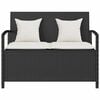 vidaXL Banc de rangement de jardin avec coussin noir résine tressée