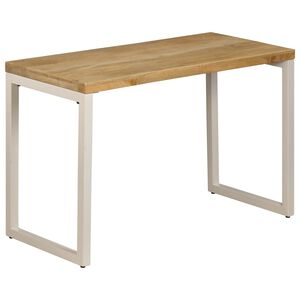 vidaXL Table &agrave; manger 115x55x76 cm Bois de manguier massif et acier