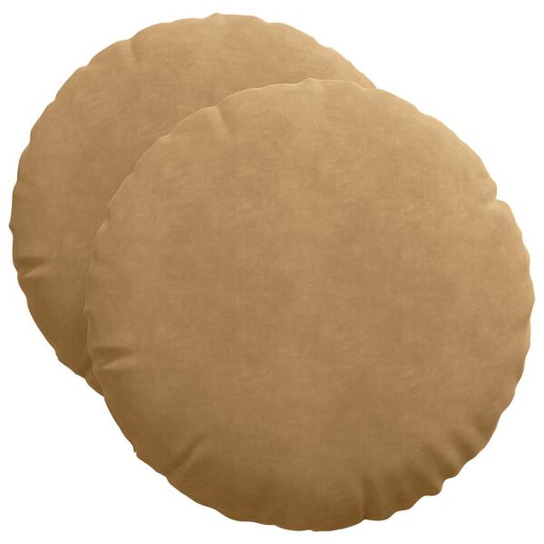 vidaXL Coussins de si&egrave;ge 2 pcs Marron &Oslash;50 x 19 cm Velours