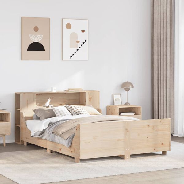vidaXL Cadre de lit sans matelas 135x190 cm bois de pin massif