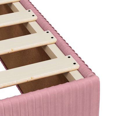 vidaXL Sommier à lattes de lit avec matelas Rose 120x200 cm Velours