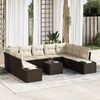 vidaXL Ensemble de canap&eacute; de jardin 9 pcs Marron et Cr&egrave;me Polyrotin