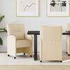 vidaXL Chaises de Salle &agrave; Manger avec Roues avec des roues 2 pcs Cr&egrave;me