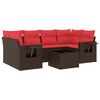 vidaXL Ensemble de canap&eacute; de jardin 7 pcs avec coussins marron r&eacute;sine tress&eacute;e