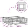 vidaXL Lit sur&eacute;lev&eacute; gabion Argent&eacute; 80 x 80 x 20 cm Acier galvanis&eacute;