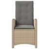 vidaXL Chaise inclinable de jardin coussins m&eacute;lange beige poly rotin