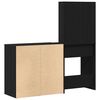 vidaXL Ensemble de table de maquillage LED avec tiroir Ch&ecirc;ne noir