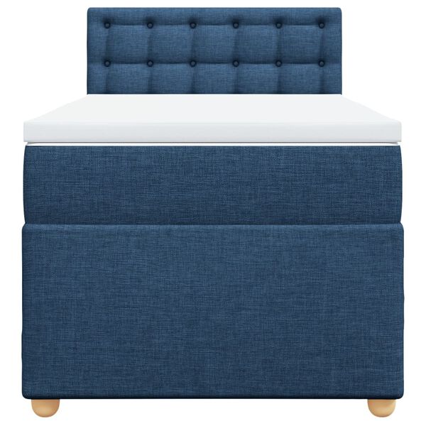 vidaXL Sommier &agrave; lattes de lit avec matelas Bleu 90x200 cm Tissu