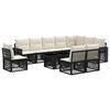 vidaXL Ensemble de canap&eacute; de jardin 11 pc Noir et blanc cr&egrave;me