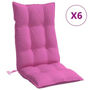 vidaXL Coussins de chaise &agrave; dossier haut lot de 6 rose tissu oxford