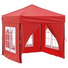 vidaXL Tente de r&eacute;ception pliable avec parois Rouge 2x2 m