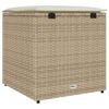 vidaXL Boîte à coussins avec stockage Beige 50 x 50 x 50 cm polyrotin