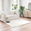 vidaXL Tapis en fausse Tafalla Blanc 160 x 160 cm Polyester