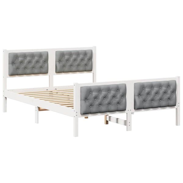 vidaXL Cadre de lit Gris clair 150 x 200 cm Pin massif