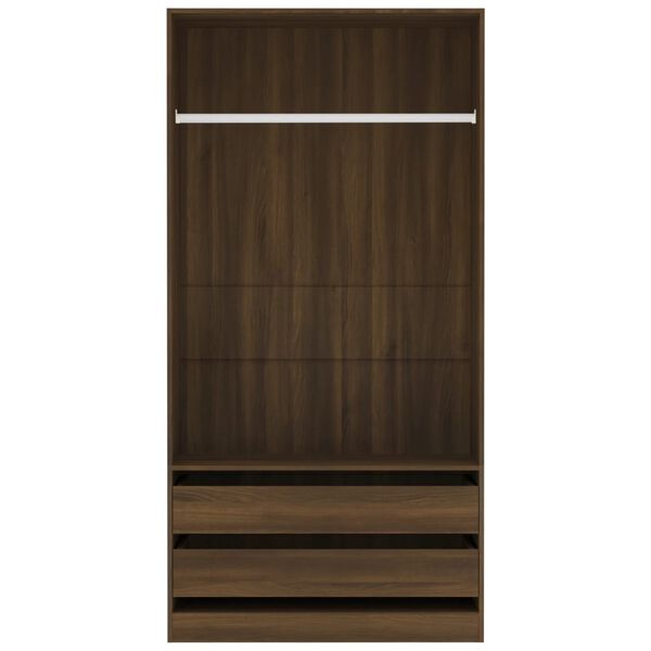 vidaXL Garde-robe Ch&ecirc;ne marron 100x50x200 cm Bois d'ing&eacute;nierie