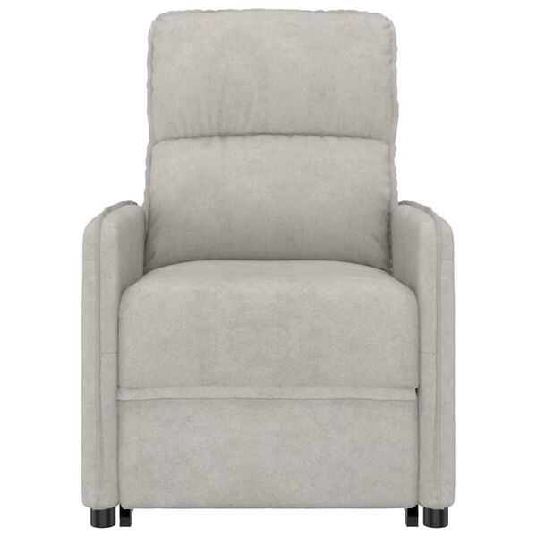 vidaXL Fauteuil de massage Gris clair Tissu microfibre