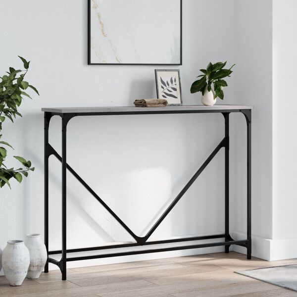 vidaXL Table console sonoma gris 102x22,5x75 cm bois d'ing&eacute;nierie