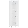 vidaXL Buffet haut Blanc 34,5x34x180 cm Bois d'ing&eacute;nierie