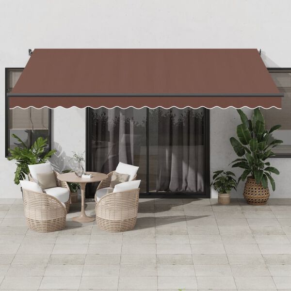 vidaXL Auvent manuel r&eacute;tractable marron 450x350 cm