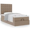 VidaXL Lit ottoman et matelas cappuccino 80x200 cm similicuir