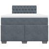 vidaXL Sommier &agrave; lattes de lit et matelas gris fonc&eacute; 120x190cm velours