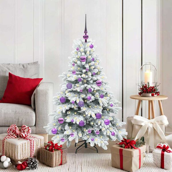 vidaXL Sapin de No&euml;l artificiel avec 150 LED Blanc 120 cm PE et PVC