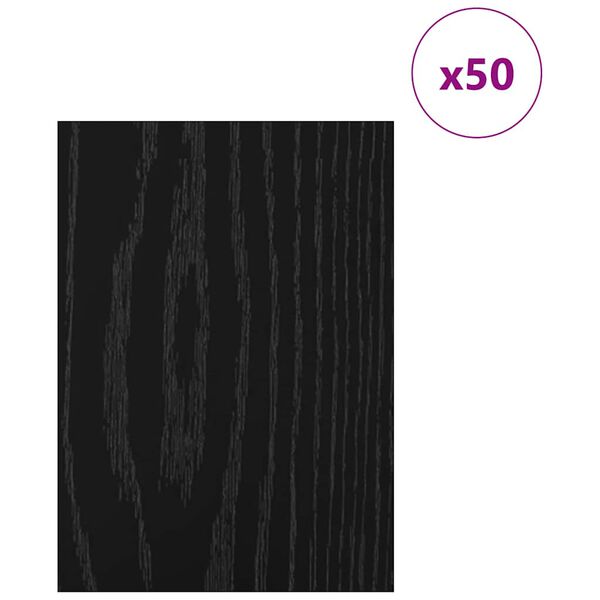 vidaXL Panneaux d&eacute;coratifs 50 pcs Ch&ecirc;ne noir 15 x 21 x 0,27 cm