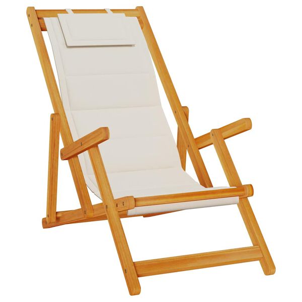 vidaXL Chaise de plage avec coussin 2 pcs Marron 61.5 x 123 x 82cm